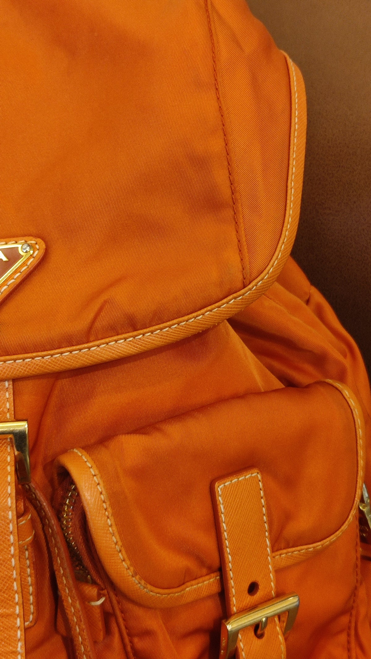 Prada Tessuto Nylon Backpack Orange