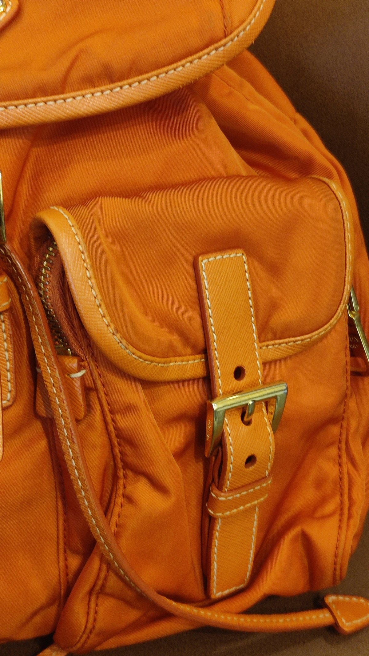 Prada Tessuto Nylon Backpack Orange