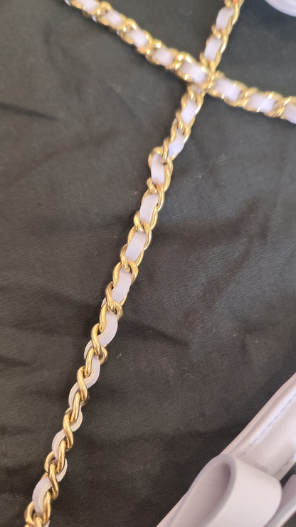 Chanel CC Wallet on Chain Lambskin Ribbon Strap Lavender Microchipped