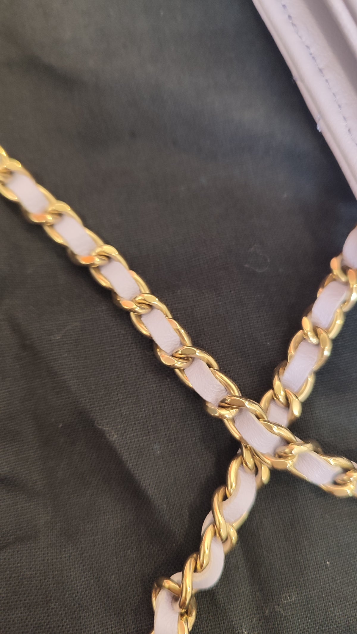 Chanel CC Wallet on Chain Lambskin Ribbon Strap Lavender Microchipped