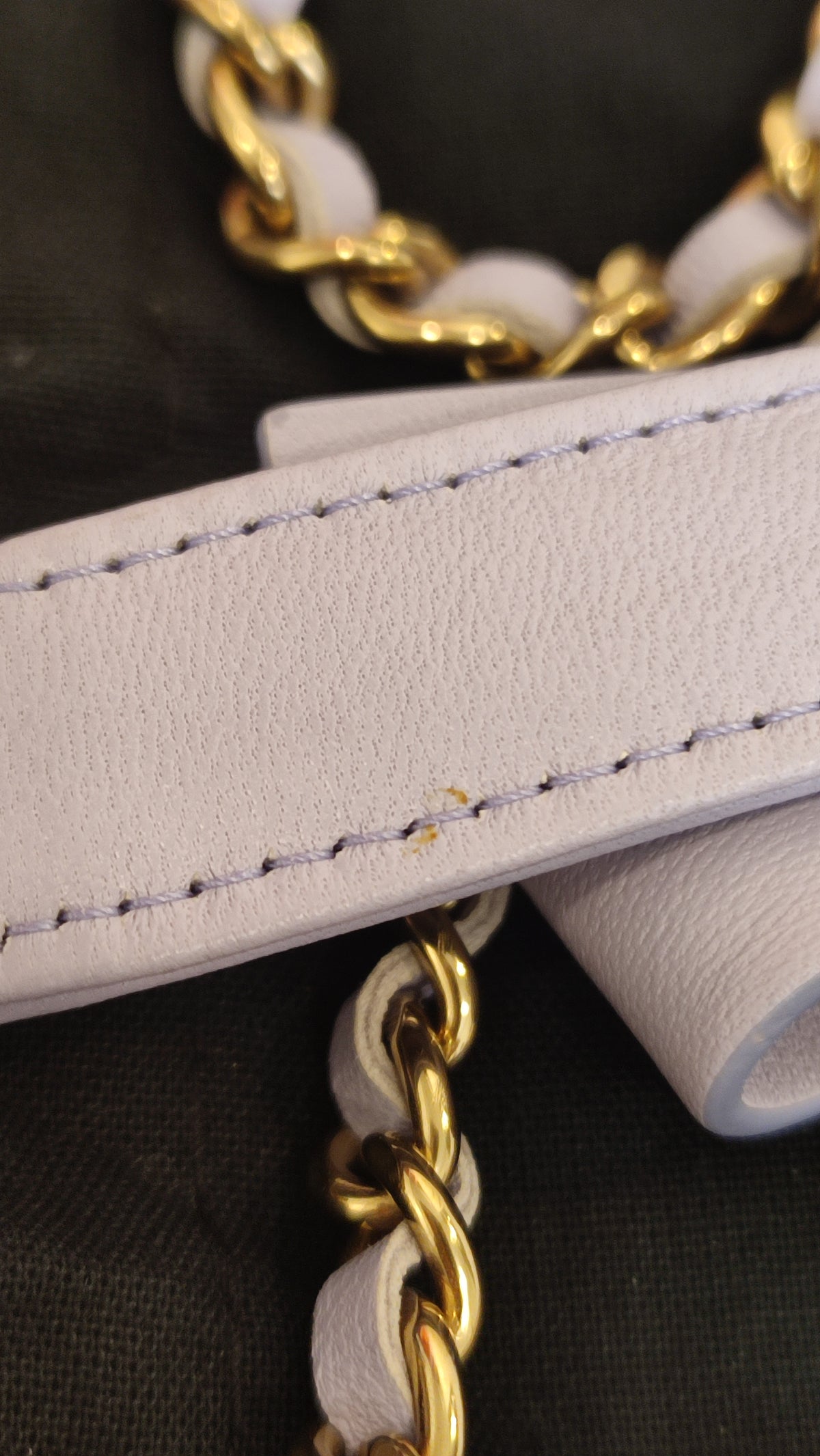 Chanel CC Wallet on Chain Lambskin Ribbon Strap Lavender Microchipped