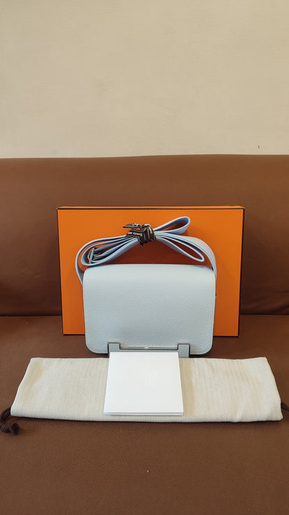 Hermes Geta Bicolor Bleu Brume/Nata Chevre Mysore Stamp U 2022