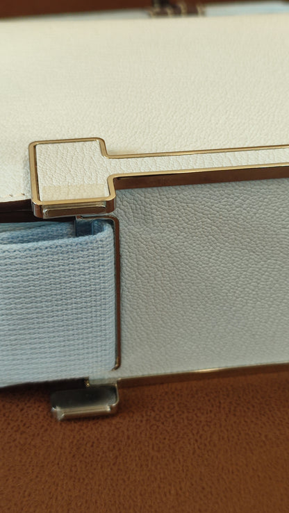 Hermes Geta Bicolor Bleu Brume/Nata Chevre Mysore Stamp U 2022