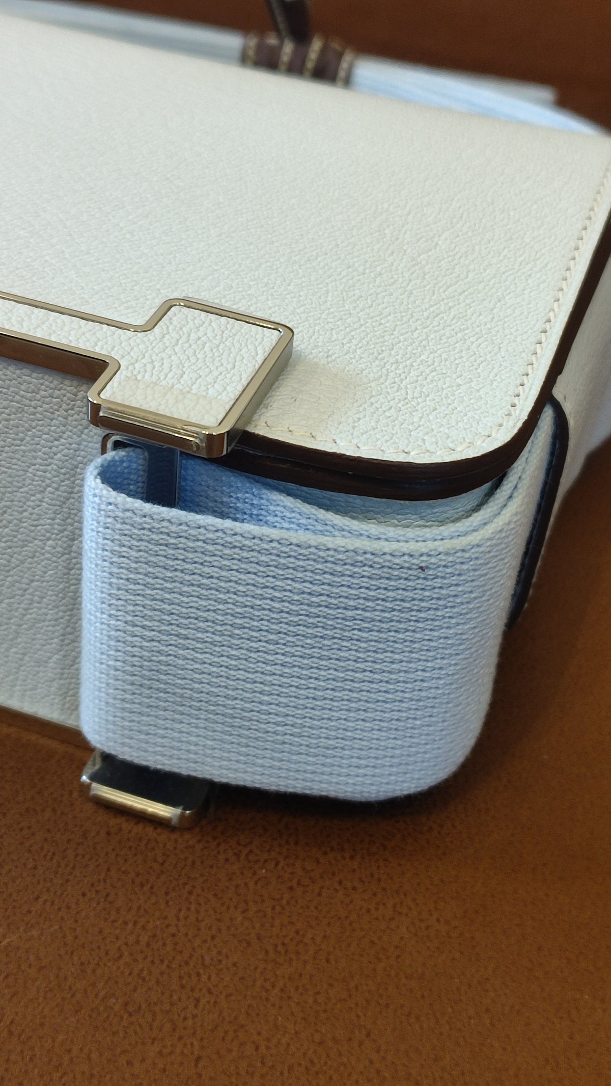 Hermes Geta Bicolor Bleu Brume/Nata Chevre Mysore Stamp U 2022