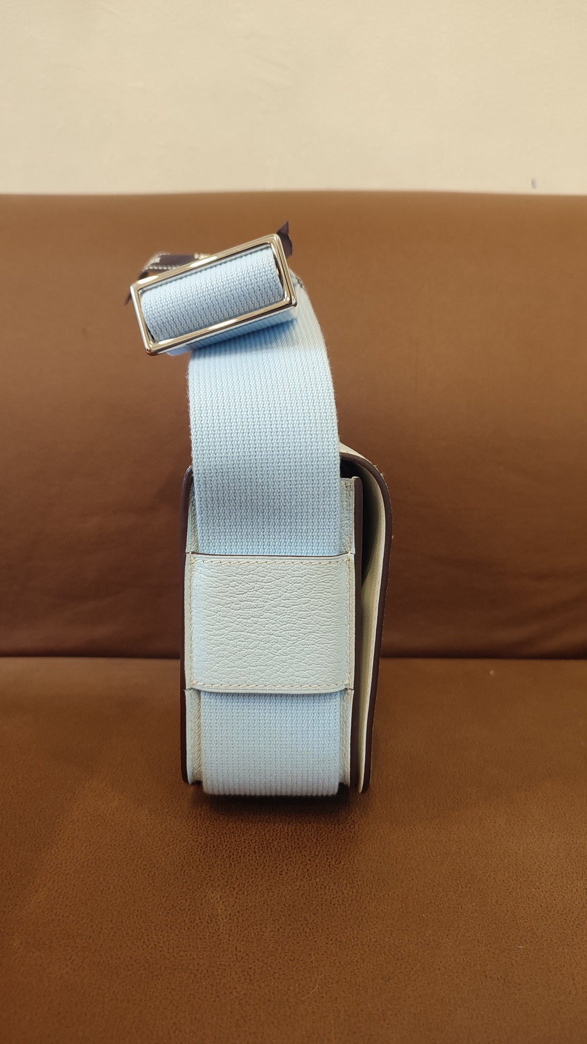Hermes Geta Bicolor Bleu Brume/Nata Chevre Mysore Stamp U 2022