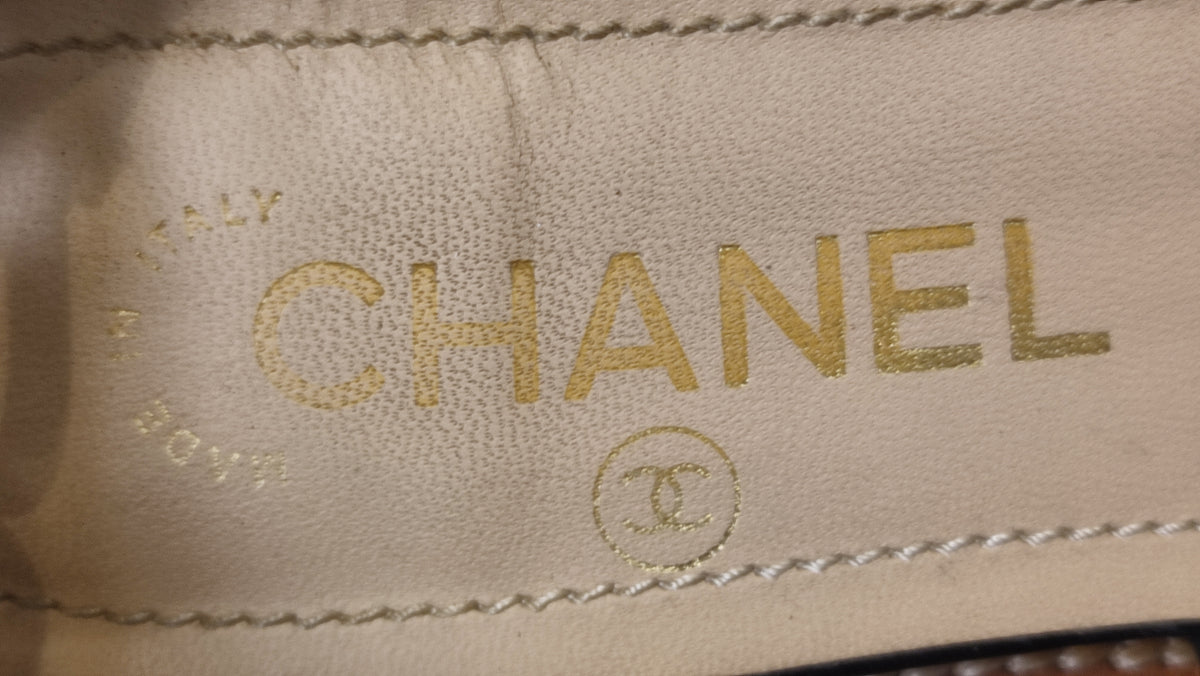 Chanel CC 2015 Gladiator Cork-Heeled Black Size 37 1/2