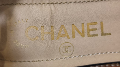 Chanel CC 2015 Gladiator Cork-Heeled Black Size 37 1/2
