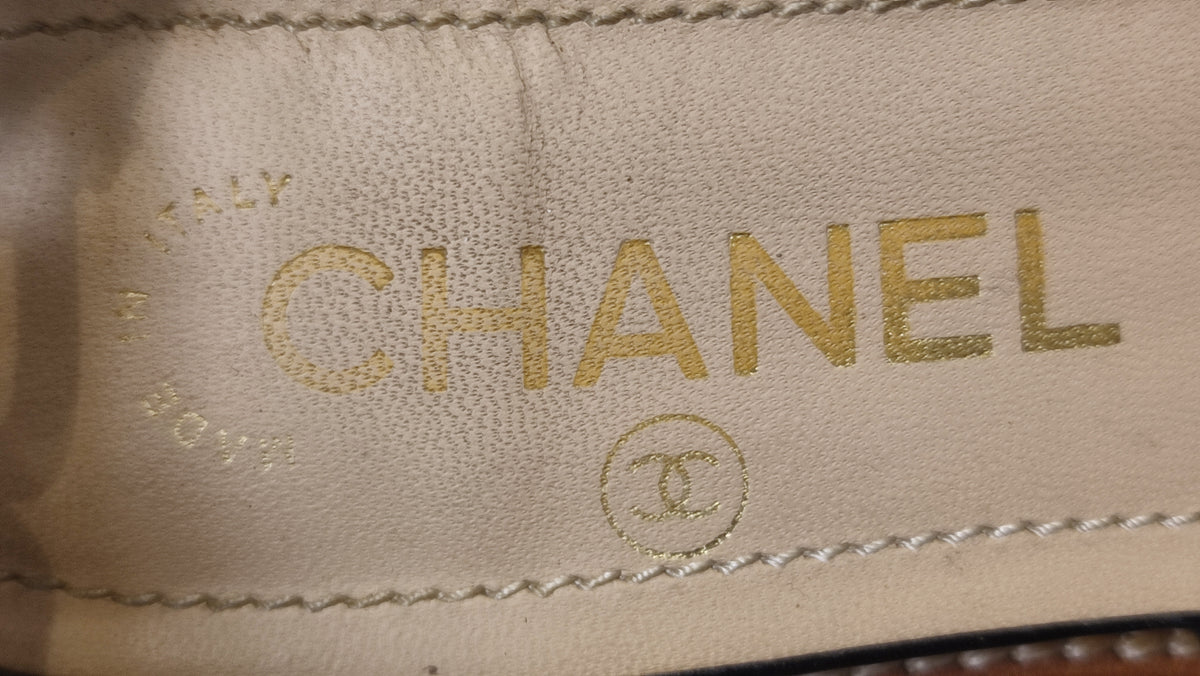 Chanel CC 2015 Gladiator Cork-Heeled Black Size 37 1/2