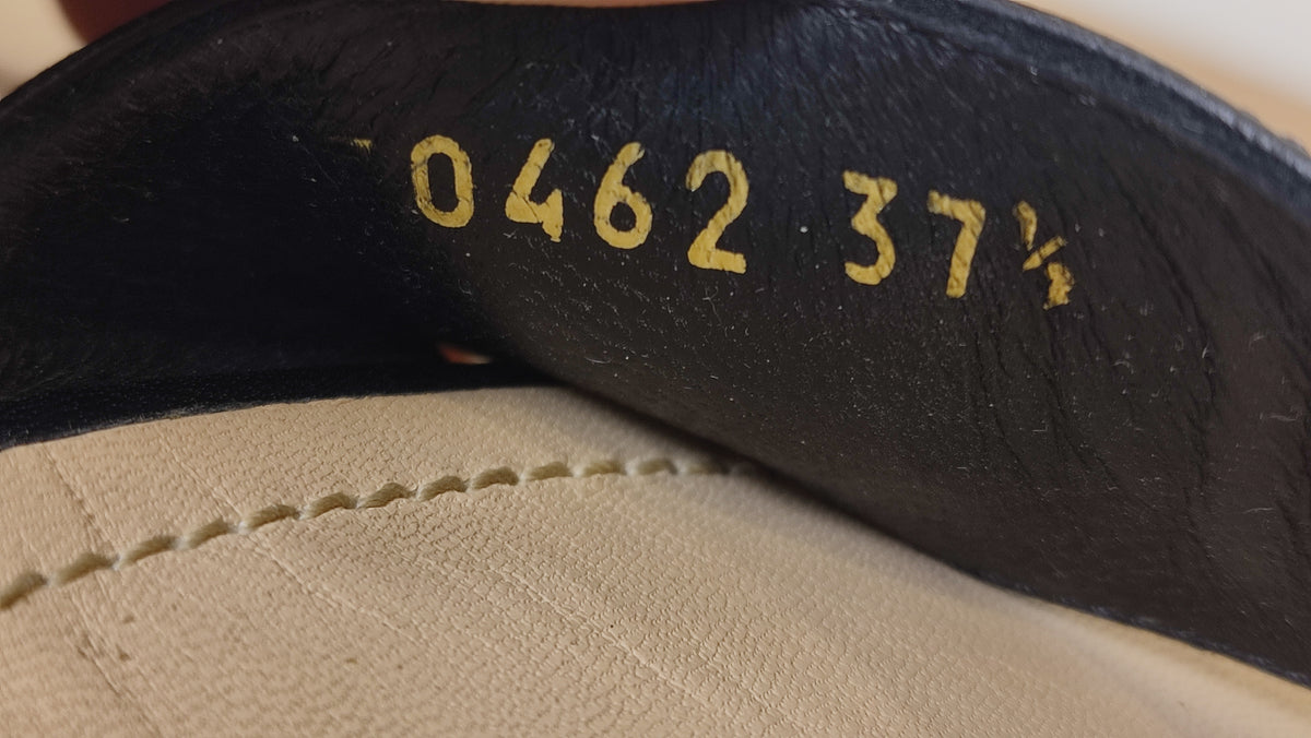Chanel CC 2015 Gladiator Cork-Heeled Black Size 37 1/2