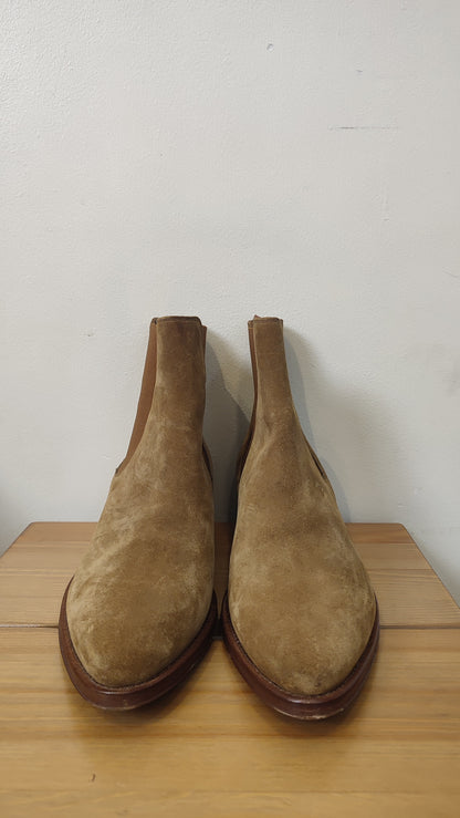 Celine Ankle Boots Suede Brown Size 36