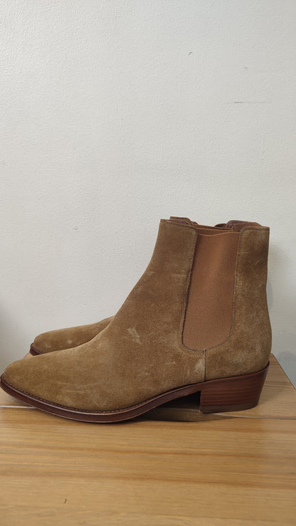 Celine Ankle Boots Suede Brown Size 36