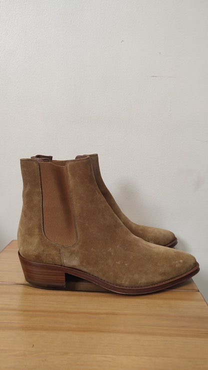 Celine Ankle Boots Suede Brown Size 36