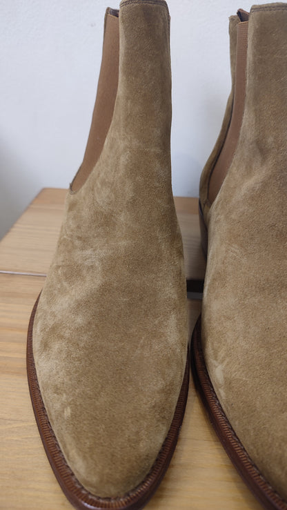 Celine Ankle Boots Suede Brown Size 36