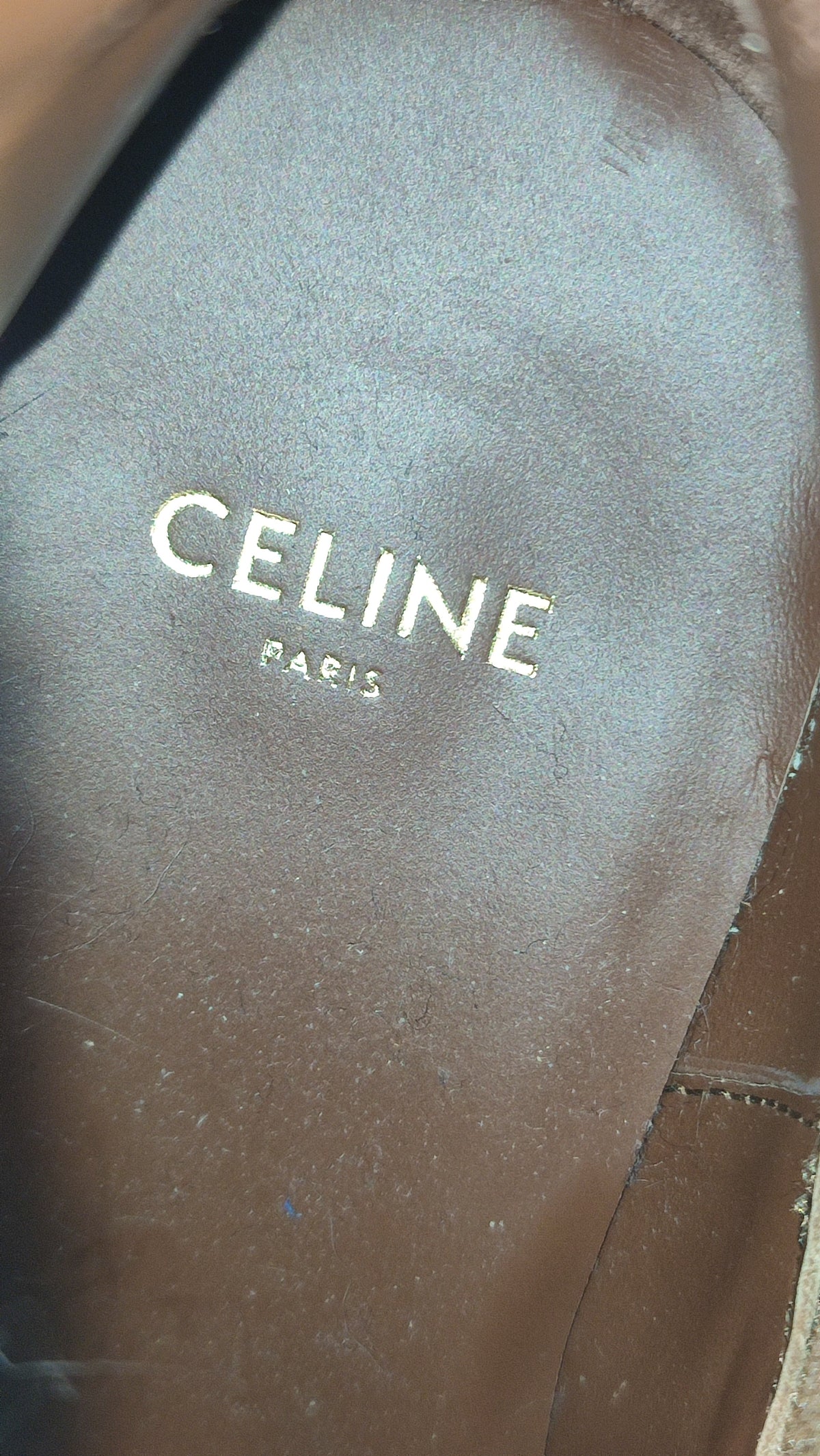 Celine Ankle Boots Suede Brown Size 36