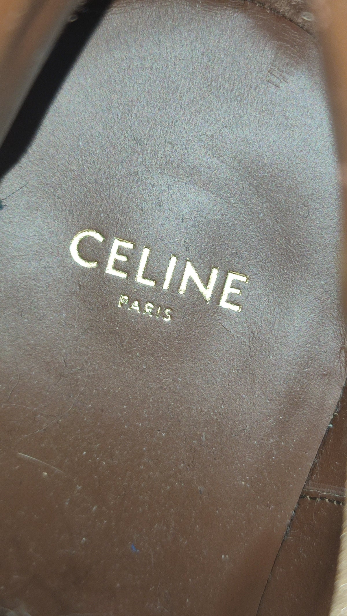 Celine Ankle Boots Suede Brown Size 36