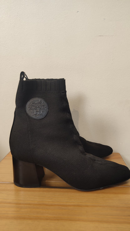 Hermes Jenna 60 Ankle Boots Size 37 Black