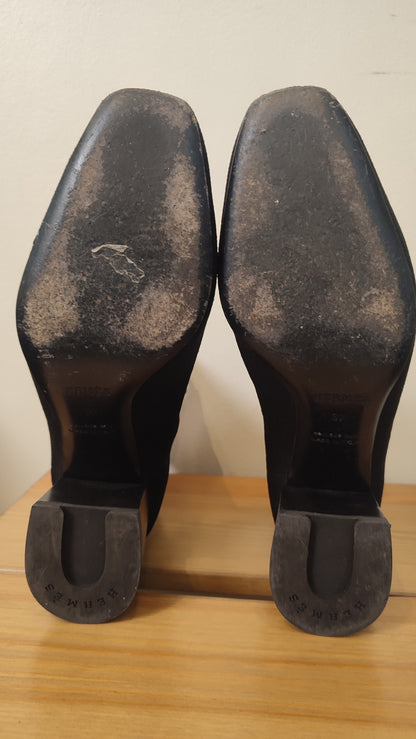 Hermes Jenna 60 Ankle Boots Size 37 Black