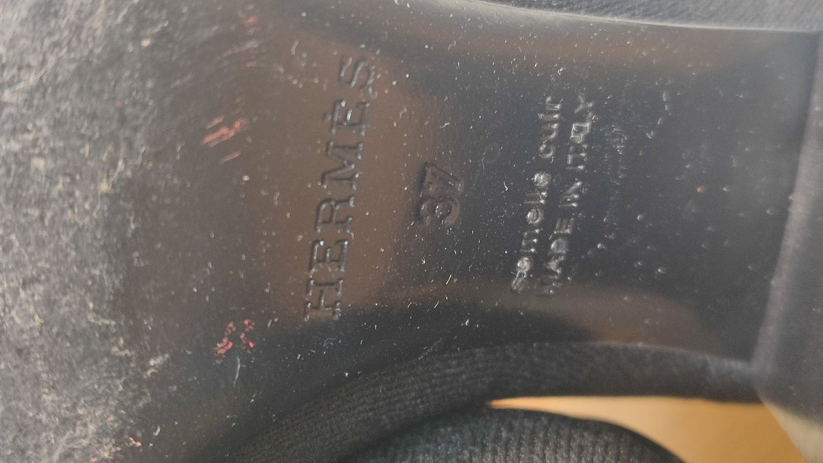 Hermes Jenna 60 Ankle Boots Size 37 Black
