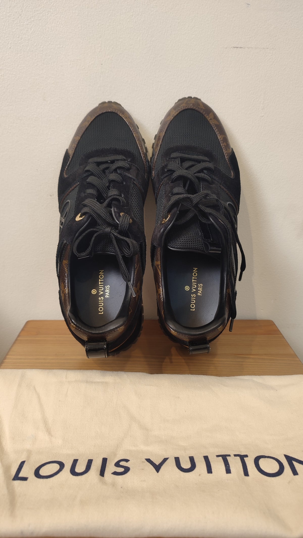 Louis Vuitton Runway Monogram Black/Brown Sneakers Size 37