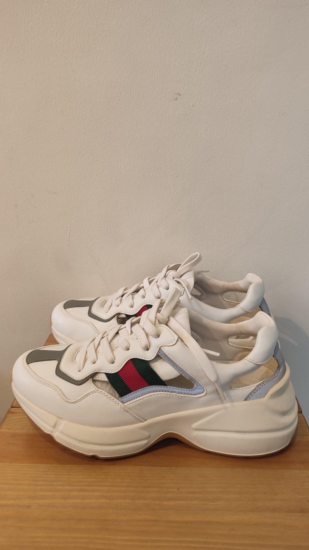 Gucci Rython Coutout Sneakers White Size 40