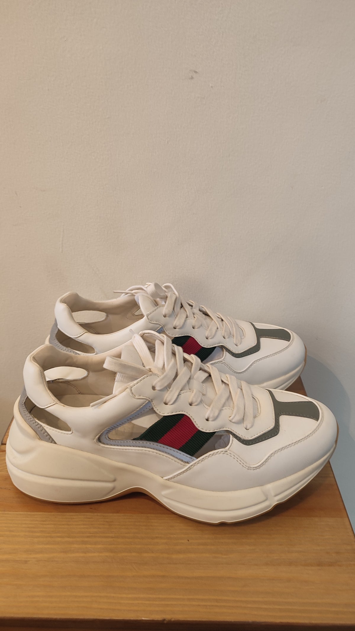 Gucci Rython Coutout Sneakers White Size 40