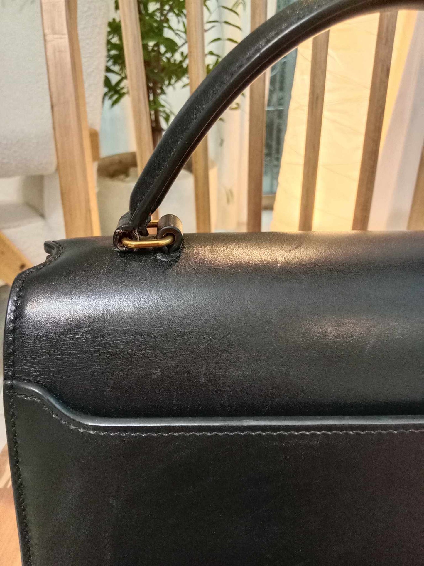 YSL Smooth Calfskin Cassandra Tophandle Bag Black Medium