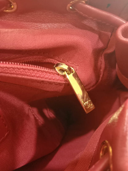 Chanel Chevron Calfskin Small Red Urban Spirit Backpack Series 23