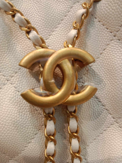 Chanel 25 Medium Hobo Bag Caviar White Microchipped Brandnew