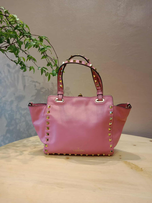 Valentino Rockstud Tote Bag Pink Mini
