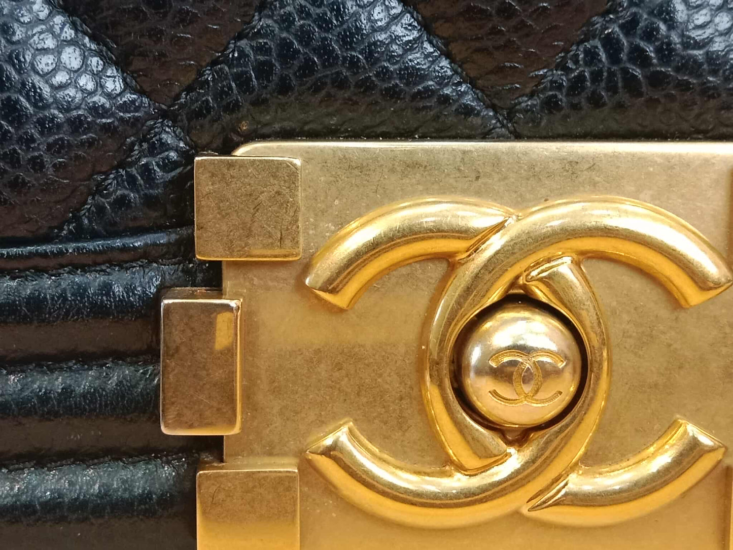Chanel Leboy Old Medium Quilted Caviar Black Series 25