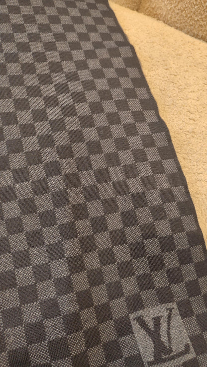 Louis Vuitton Damier Graphite Wool Scarf