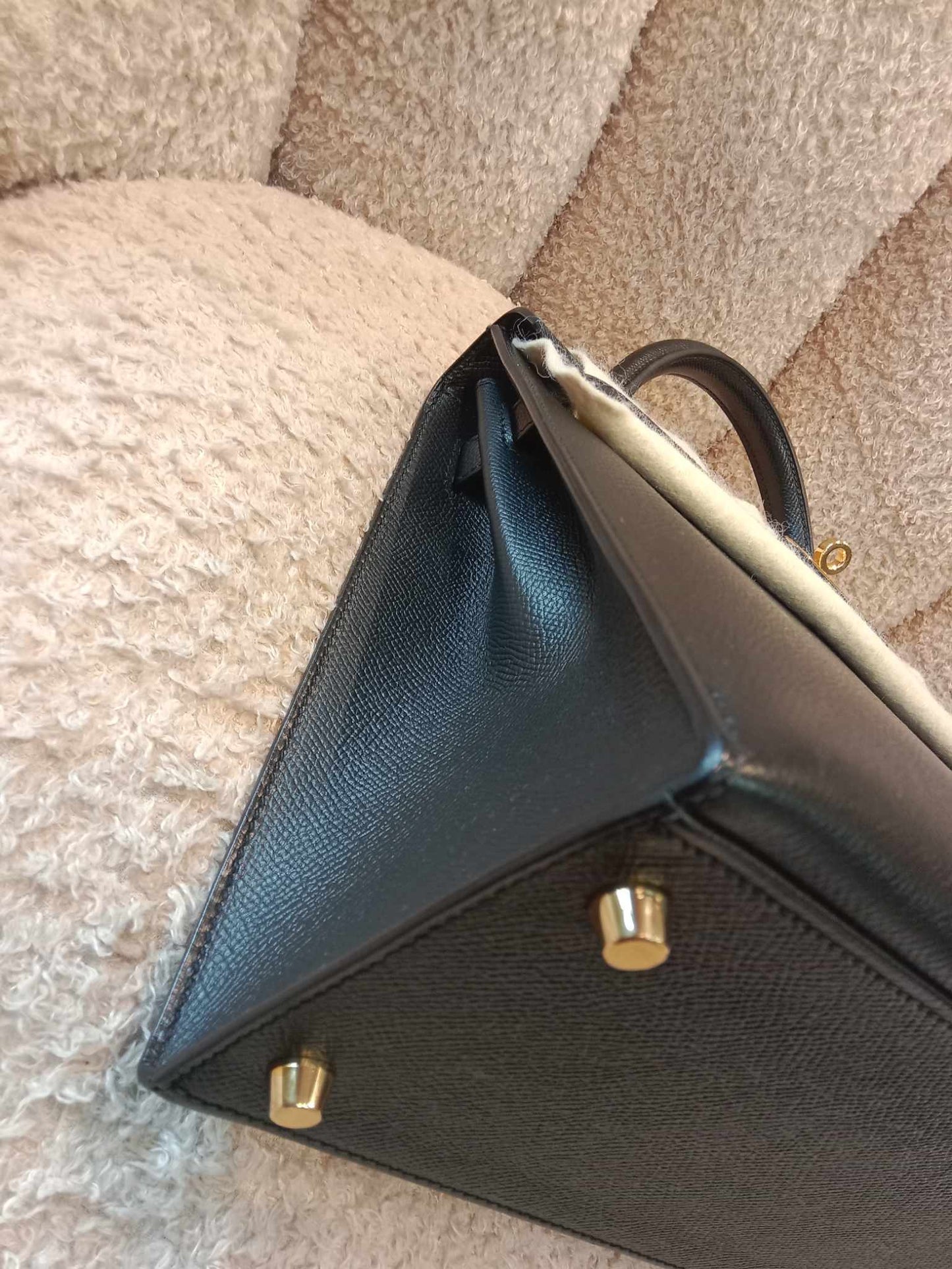 Hermes Kelly 28 Noir Epsom Stamp T 2015