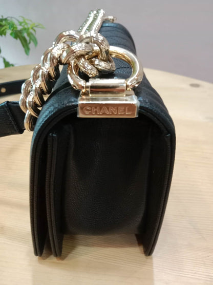 Chanel Le Boy Flap Caviar Small Black Series 23