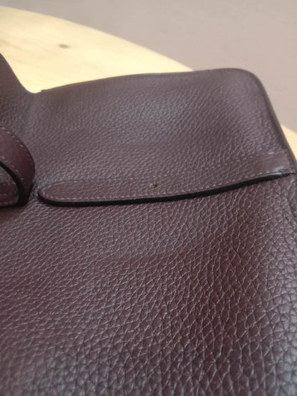 Hermes Halzan 25 Clemence Rouge/Framboise Stamp Z 2021