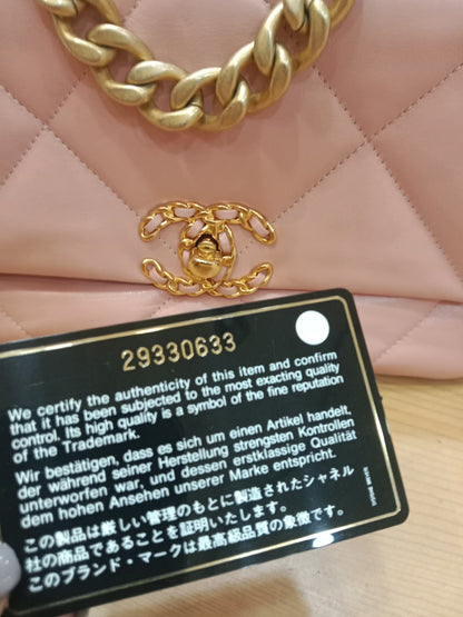 Chanel 19 Lambskin Light Pink Small Series 29