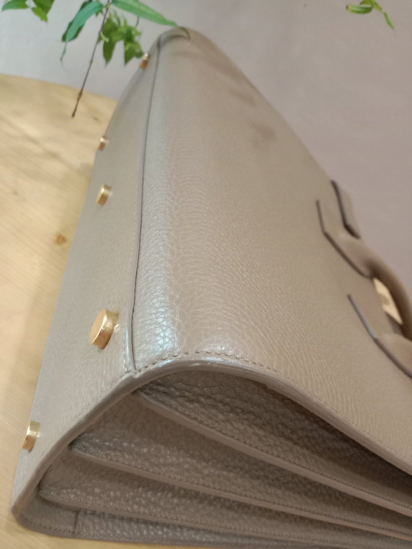 Saint Laurent Sac De Jour Taupe Grained Leather