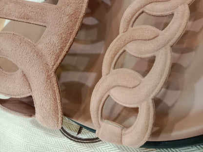 Hermes Extra Sandals Suede PInk Size 36.5
