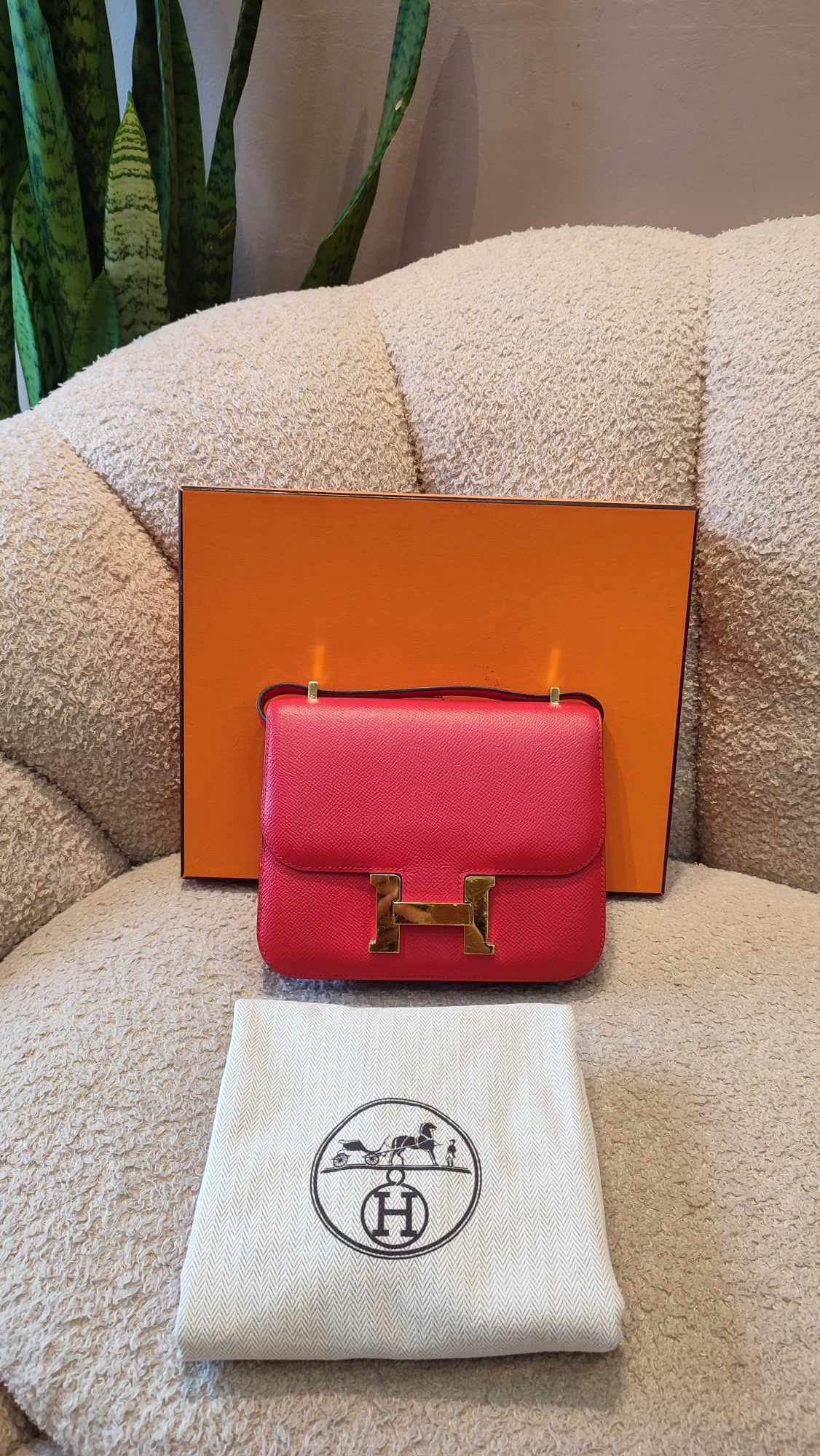 Hermes Constance 18 Epsom Rouge Stamp D 2019