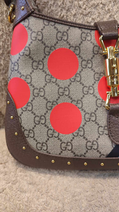 Gucci Jackie 1961 GG Supreme Studded Brown