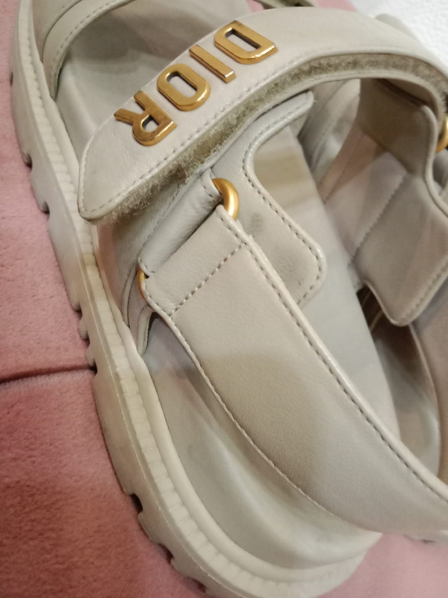 Christian Dior Dioract Sandals Beige Size 37