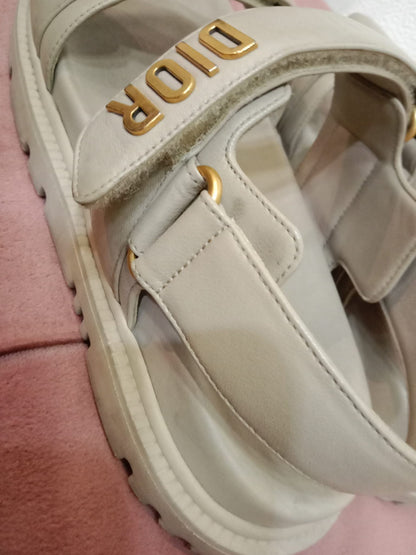 Christian Dior Dioract Sandals Beige Size 37