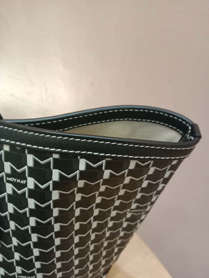 Moynat Paris M Tote Monogrammed Bag Black/White MM