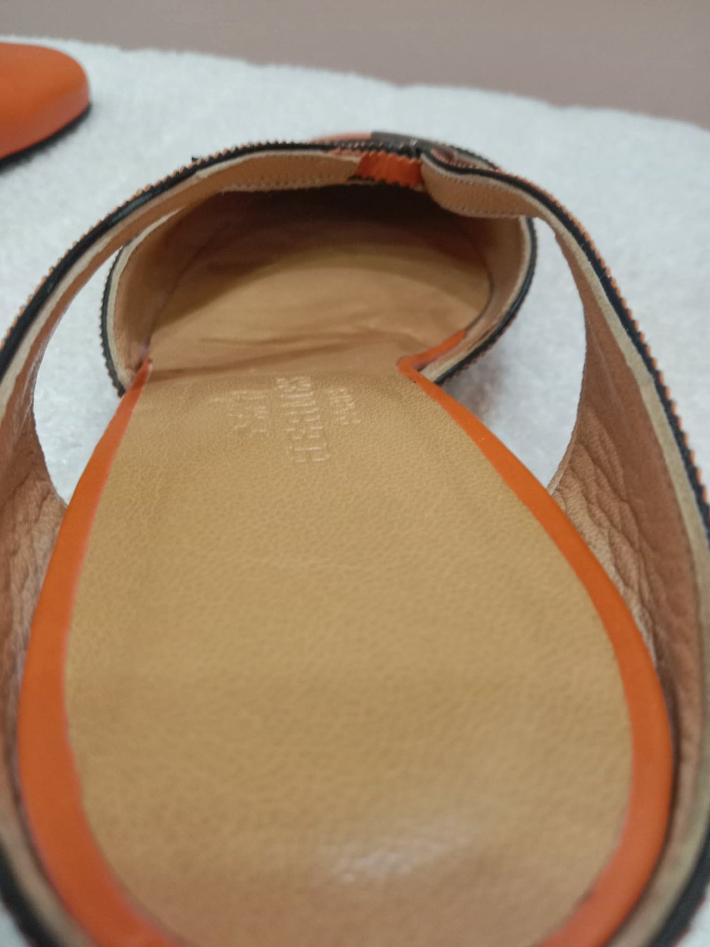 Hermes Slingback Mules Orange size 36