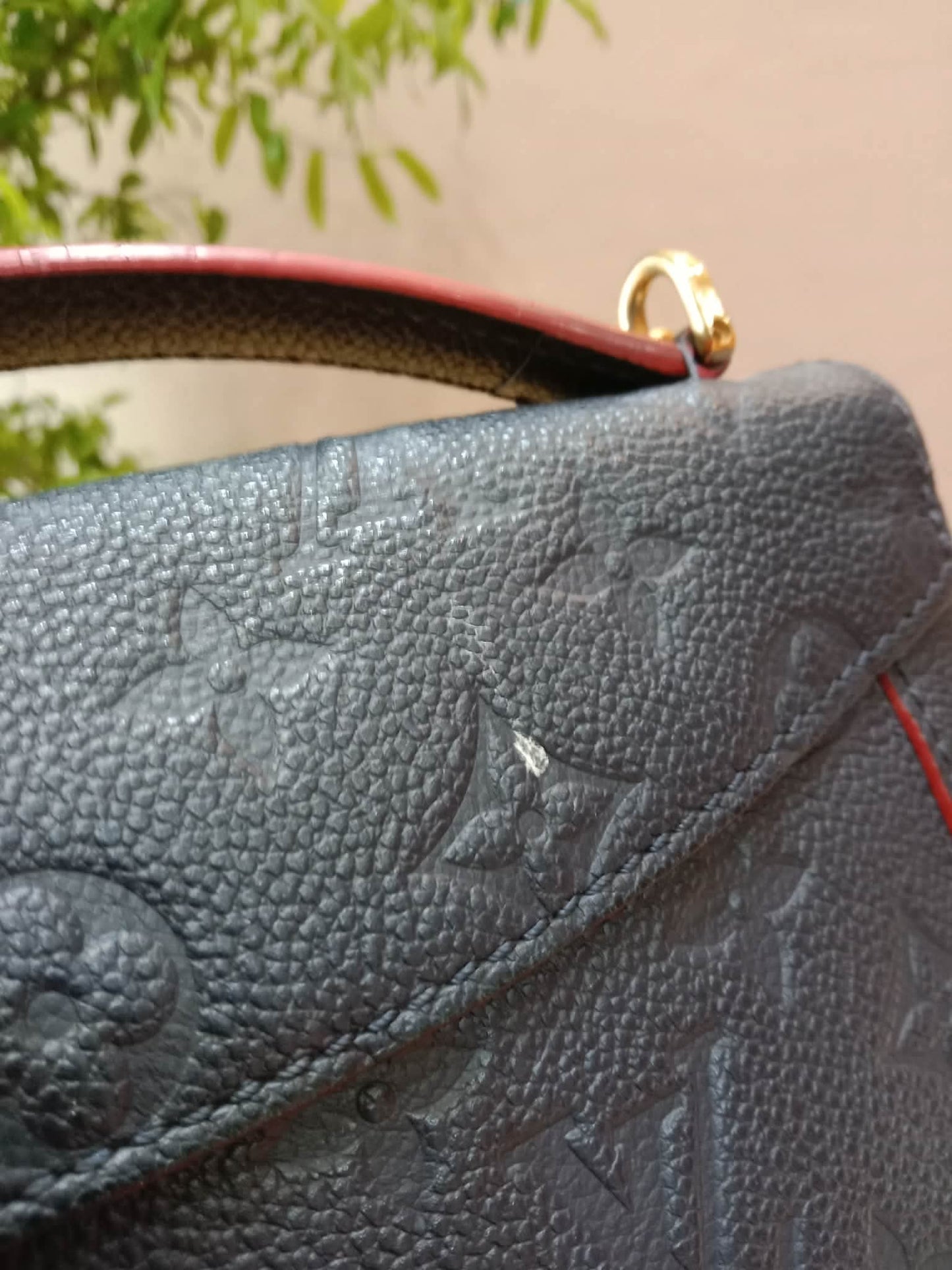 Louis Vuitton Marine/Rouge Monogram Empreinte Leather Blanche BB Bag