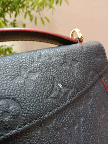 Louis Vuitton Marine/Rouge Monogram Empreinte Leather Blanche BB Bag