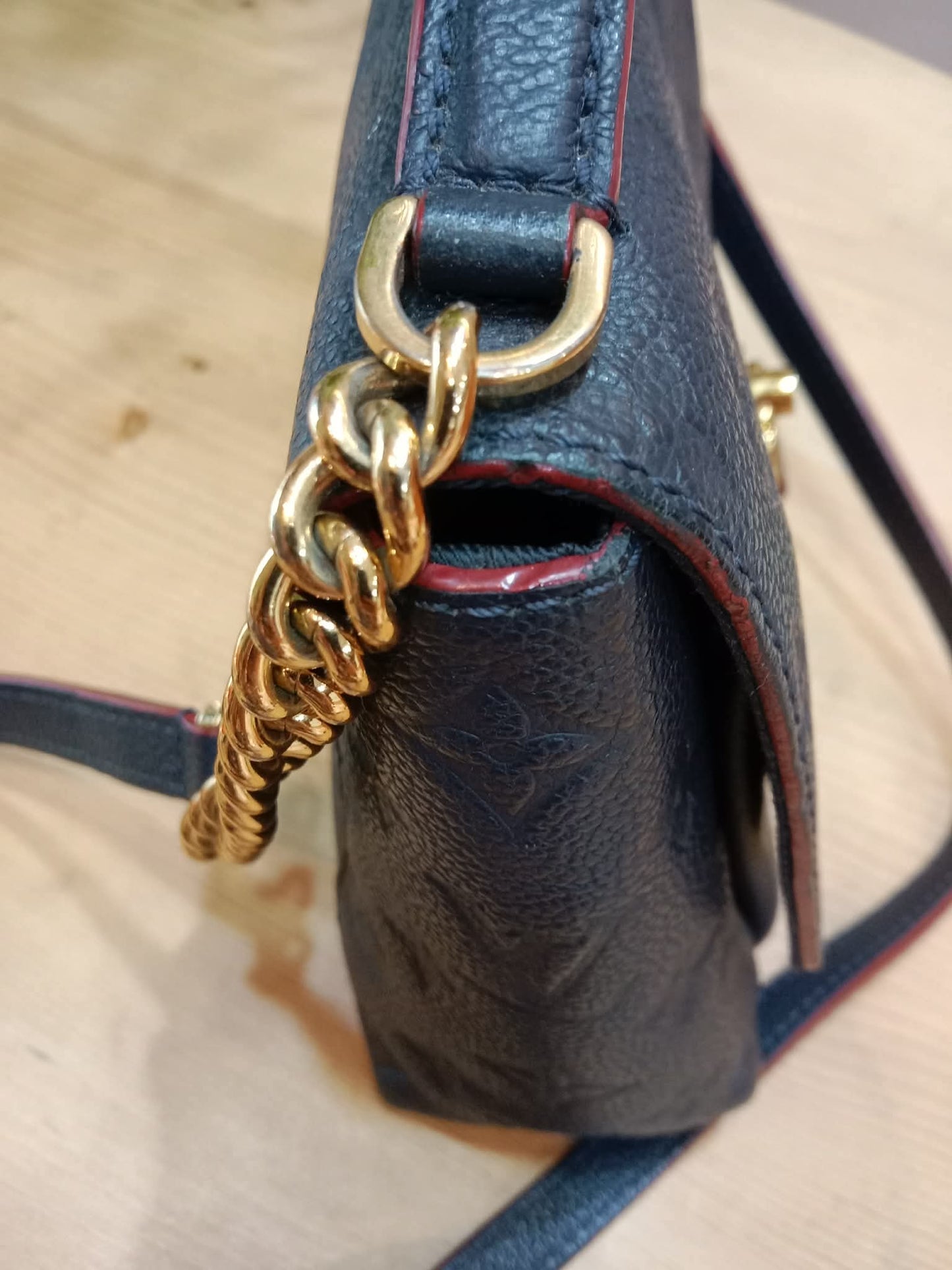 Louis Vuitton Marine/Rouge Monogram Empreinte Leather Blanche BB Bag