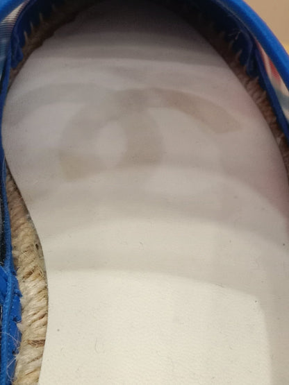 Chanel CC Espadrille Flats Blue Size 37