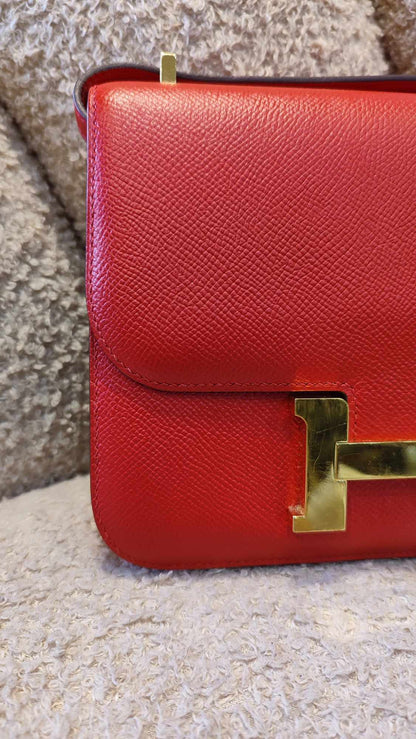 Hermes Constance 18 Epsom Rouge Stamp D 2019