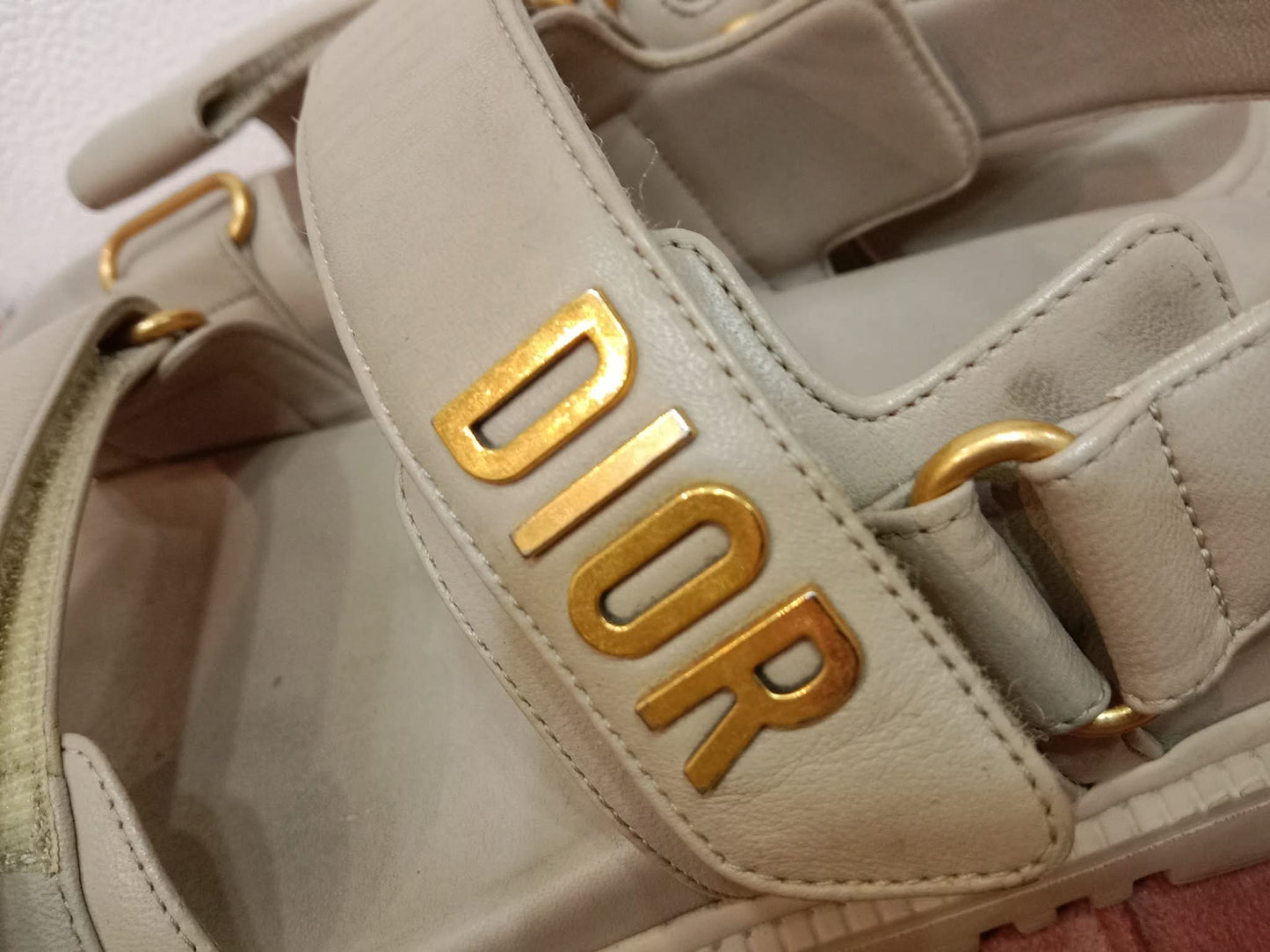 Christian Dior Dioract Sandals Beige Size 37