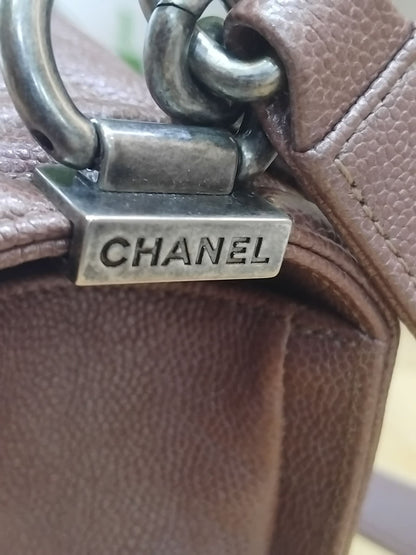Chanel Le Boy Rose Gold Old Medium Caviar Series 26